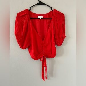 superdown red crop top